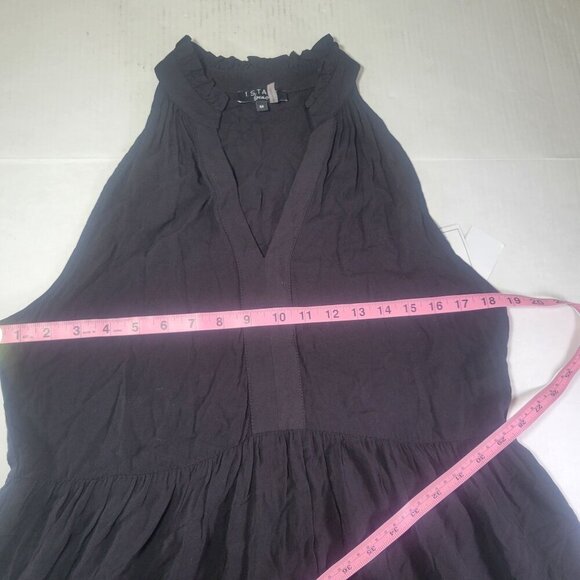 1 State Black Halter Neck Sleeveless Swim Coverup Mini Dress Size M - Picture 5 of 7